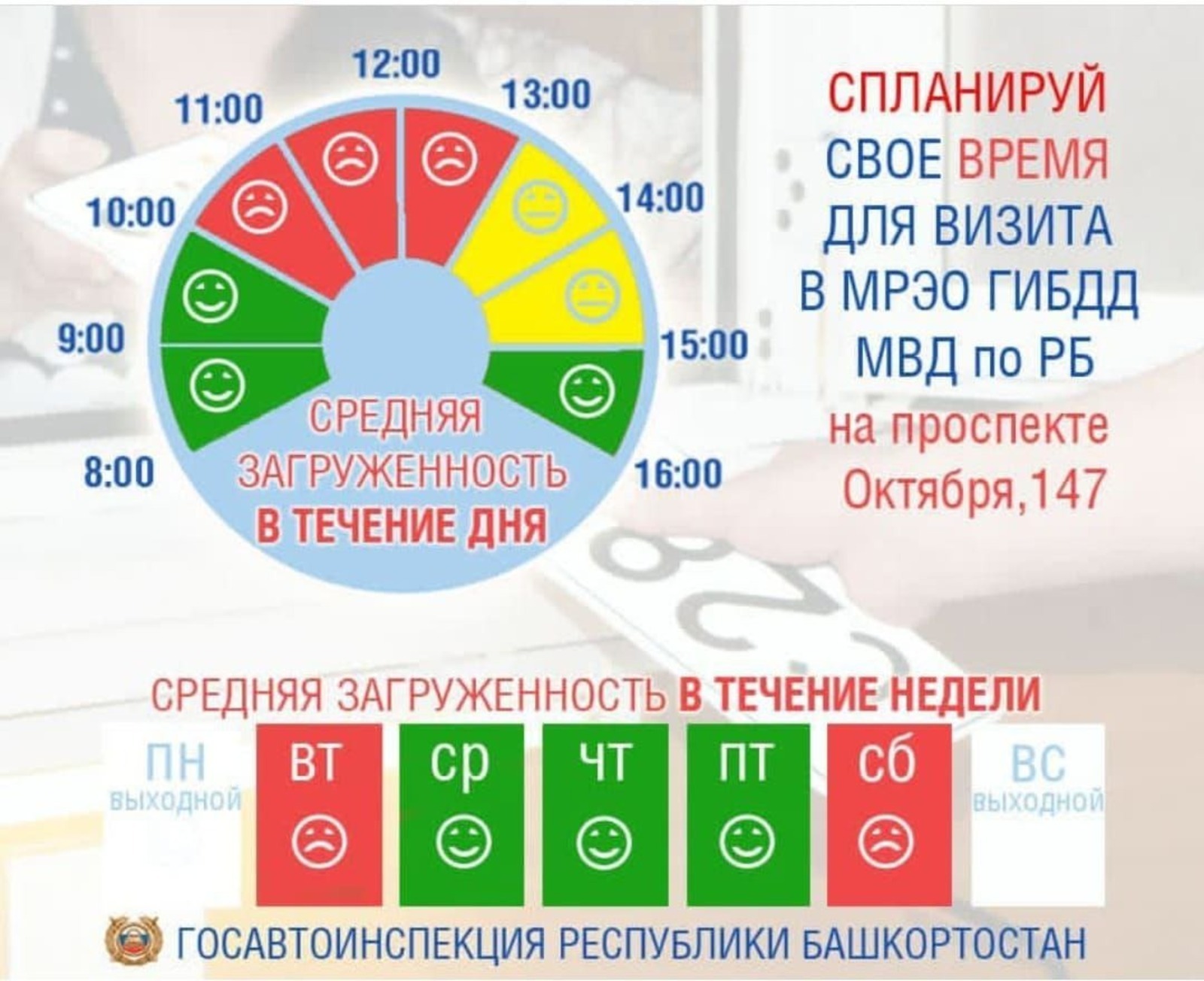 В ГИБДД Башкирии посоветовали водителям грамотно распределять свое время при посещении МРЭО