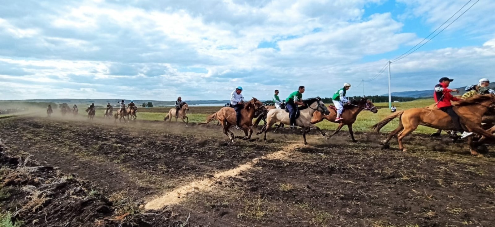 На специальном поле  фестиваля башкирской лошади  проходили  финальная игра "Ылак" и скачки