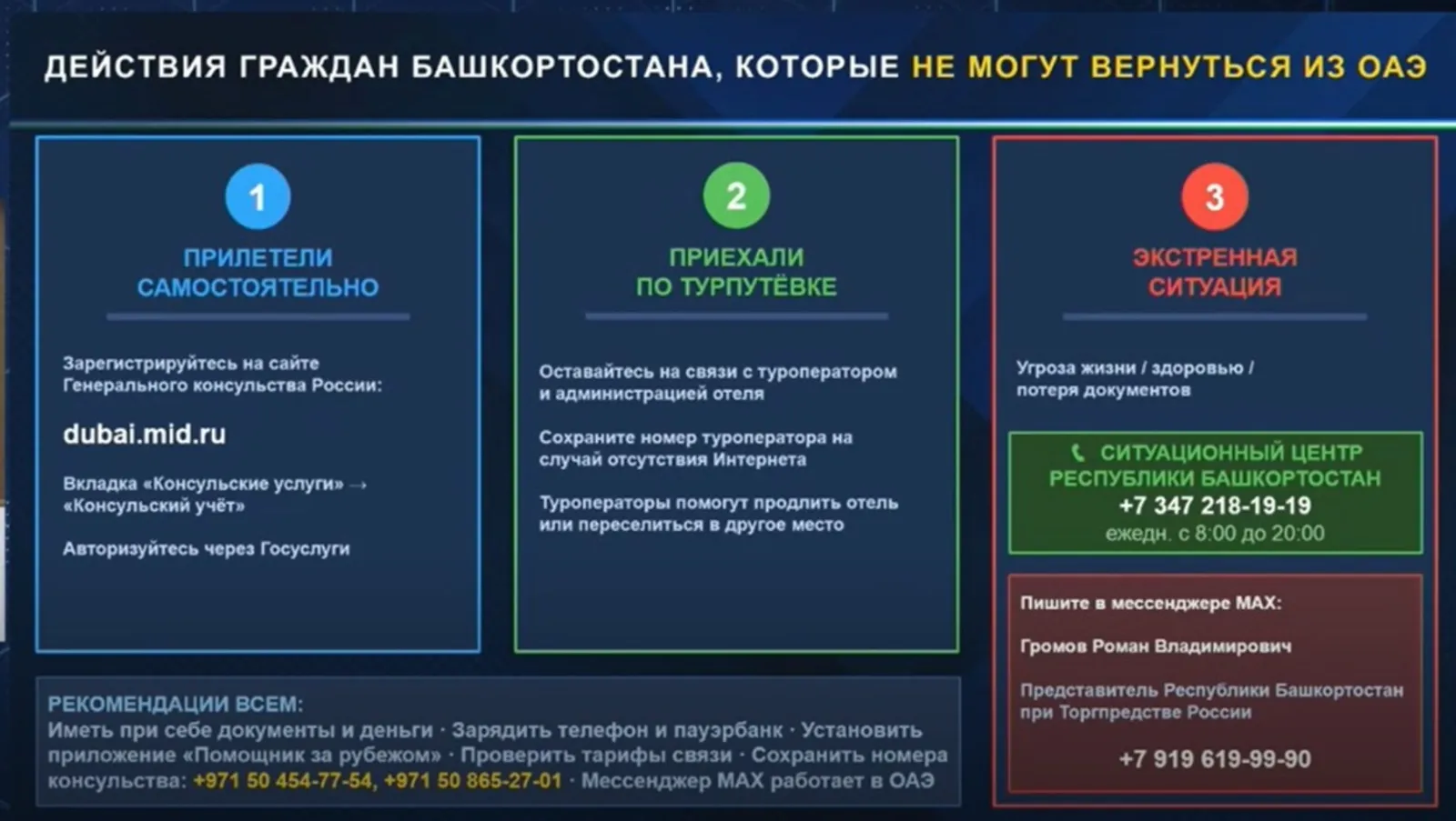 Глава Башкирии сообщил о мерах помощи для туристов на Ближнем Востоке